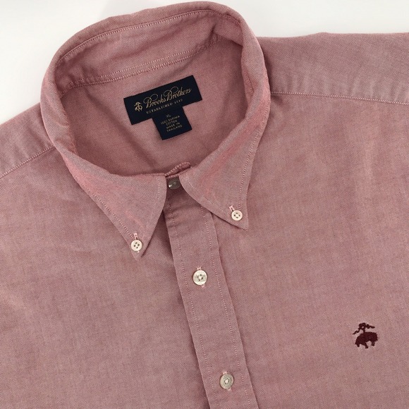 Brooks Brothers Mens XL Non Iron Oxford Supima Cotton L/S Button Down Red - Picture 1 of 8